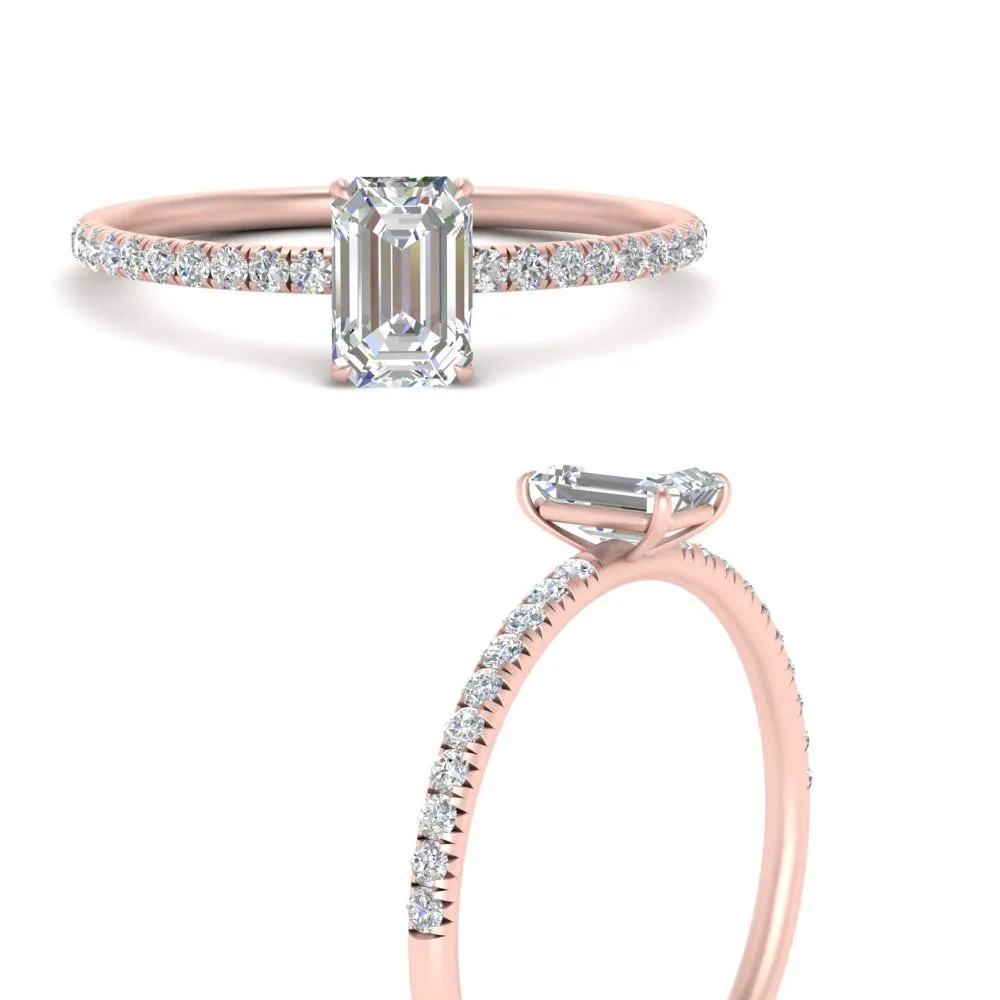 0.50- 5 Carat Lab Grown Petite Pave Engagement Ring IGI Certified 14K Gold