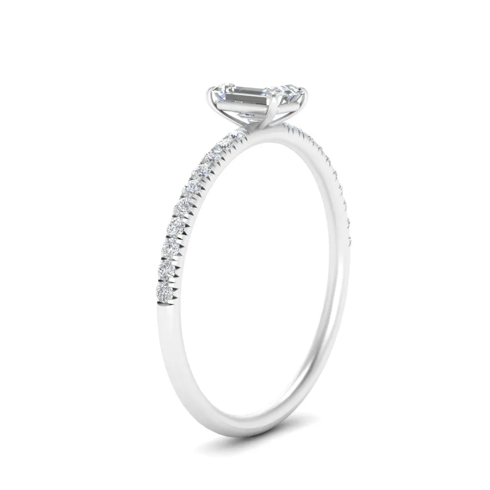 0.50- 5 Carat Lab Grown Petite Pave Engagement Ring IGI Certified 14K Gold