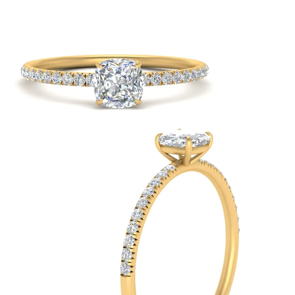 0.50- 5 Carat Lab Grown Petite Pave Engagement Ring IGI Certified 14K Gold