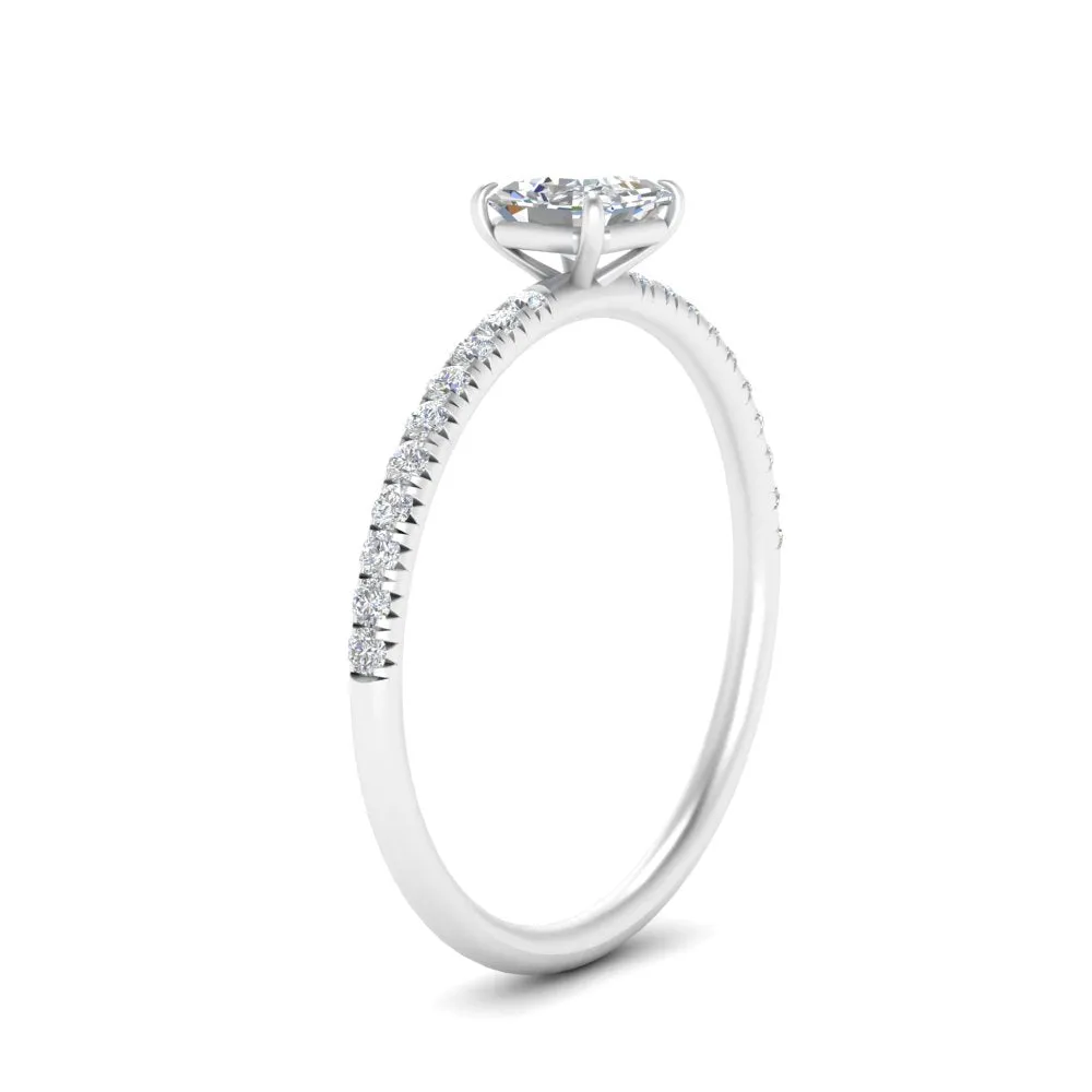 0.50- 5 Carat Lab Grown Petite Pave Engagement Ring IGI Certified 14K Gold