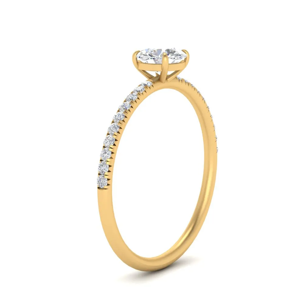 0.50- 5 Carat Lab Grown Petite Pave Engagement Ring IGI Certified 14K Gold