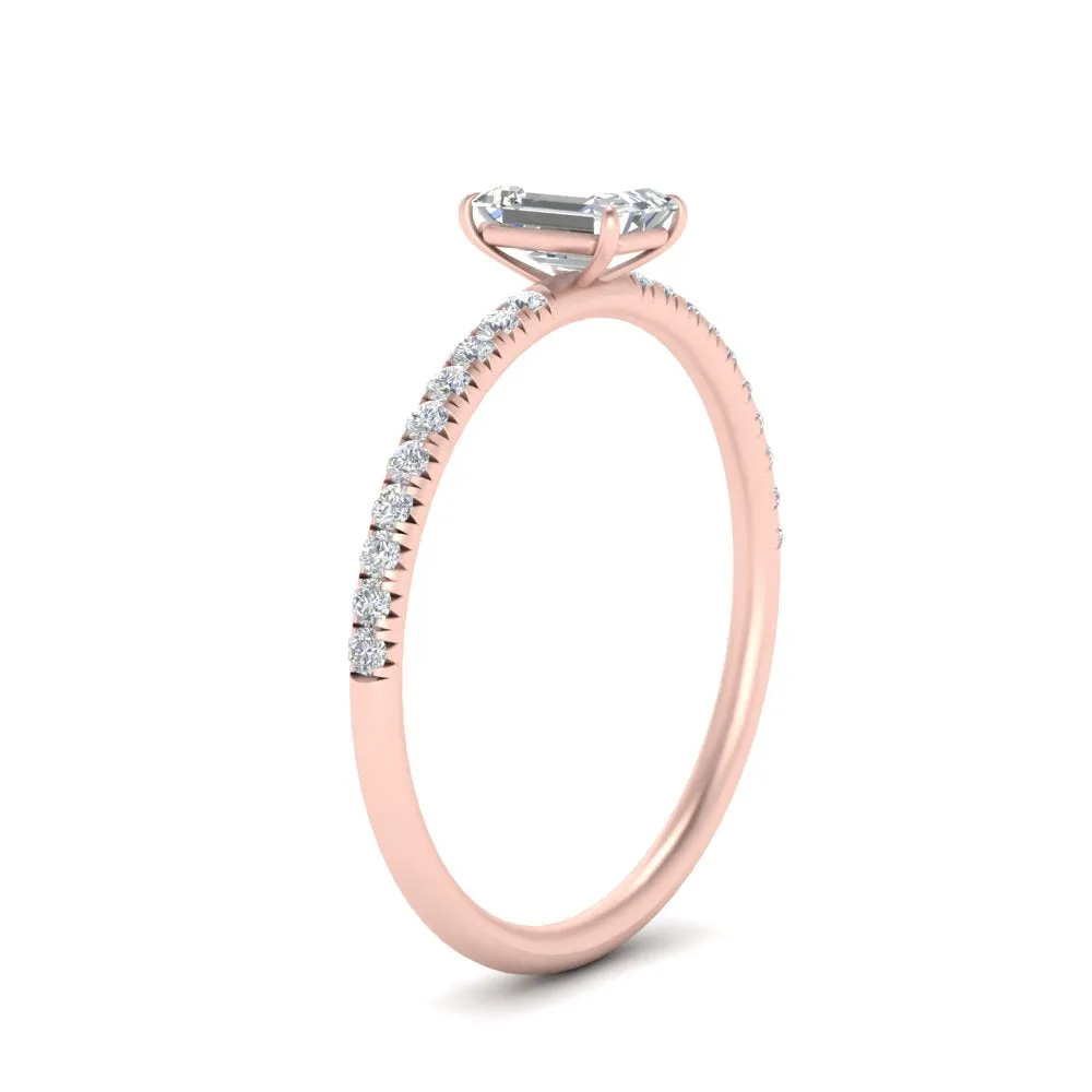 0.50- 5 Carat Lab Grown Petite Pave Engagement Ring IGI Certified 14K Gold
