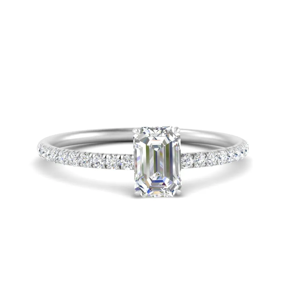 0.50- 5 Carat Lab Grown Petite Pave Engagement Ring IGI Certified 14K Gold