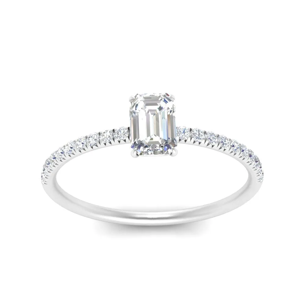 0.50- 5 Carat Lab Grown Petite Pave Engagement Ring IGI Certified 14K Gold