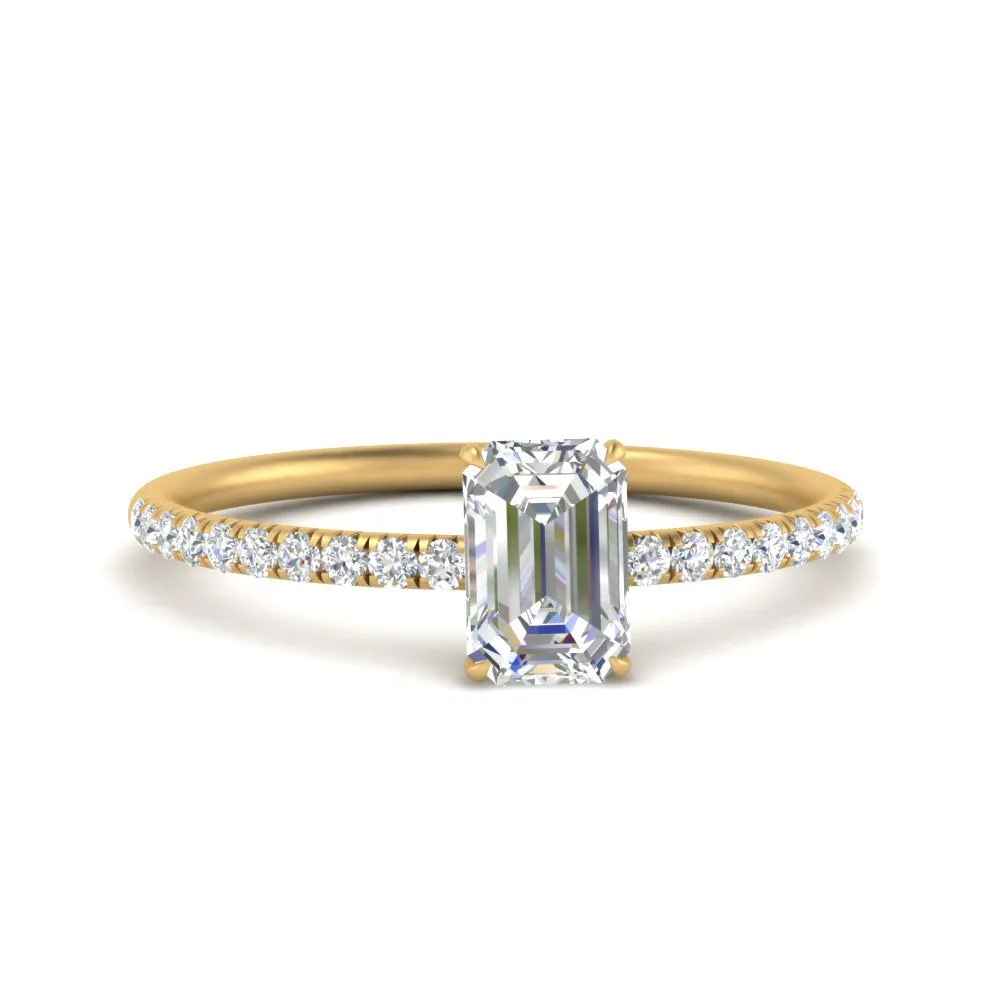 0.50- 5 Carat Lab Grown Petite Pave Engagement Ring IGI Certified 14K Gold