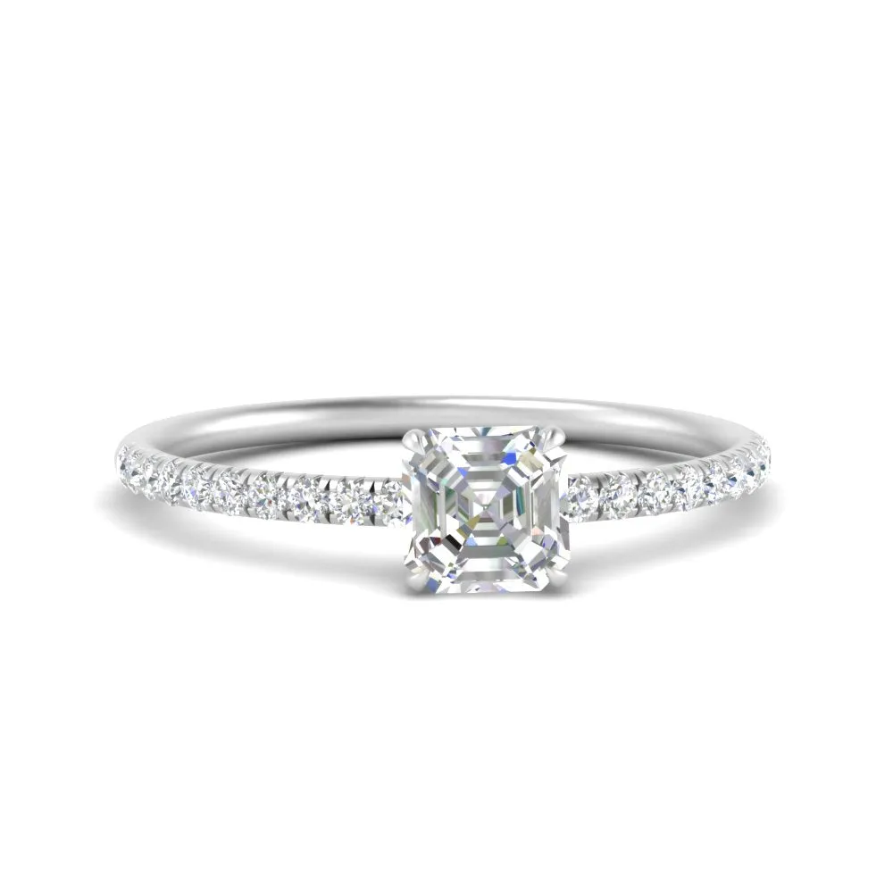0.50- 5 Carat Lab Grown Petite Pave Engagement Ring IGI Certified 14K Gold