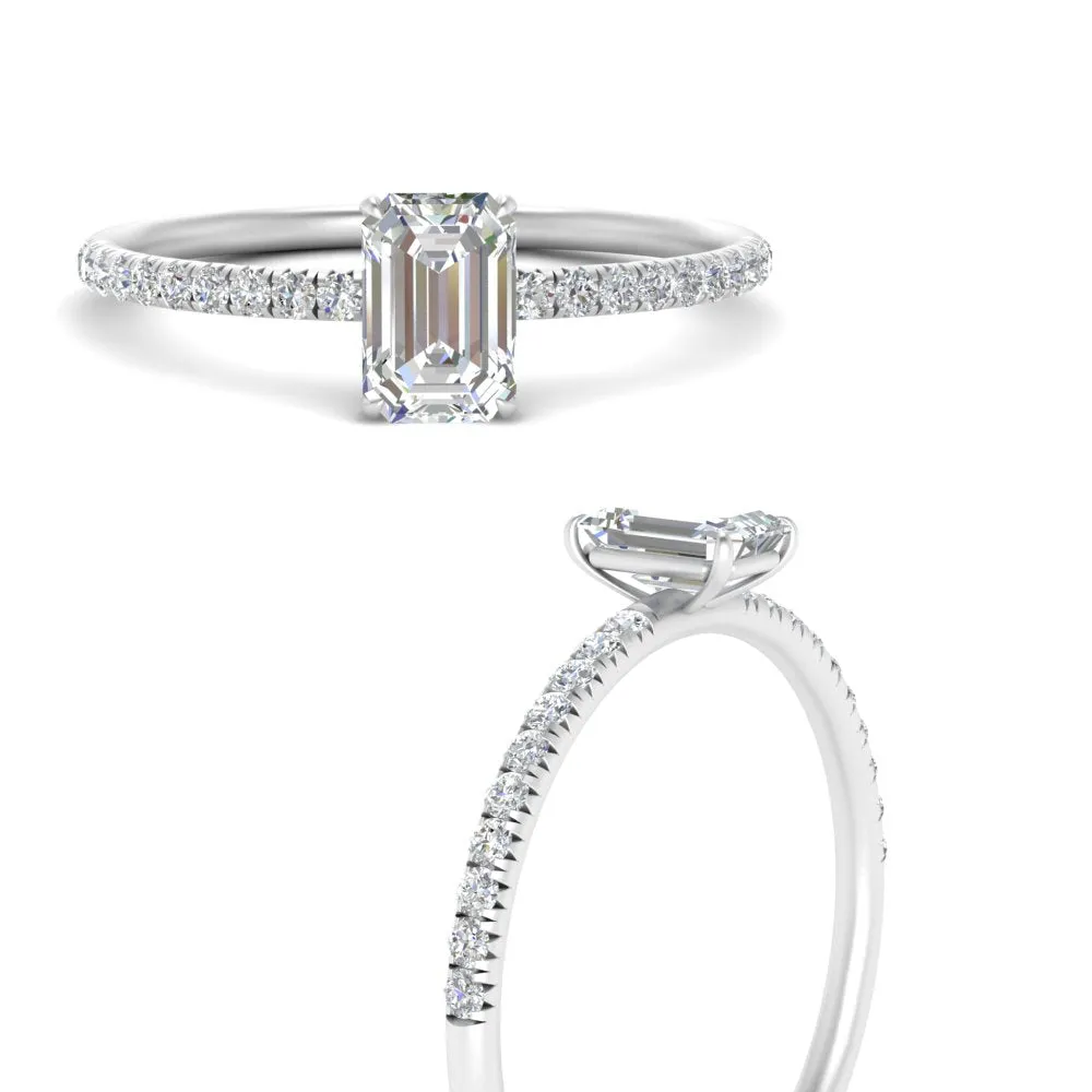 0.50- 5 Carat Lab Grown Petite Pave Engagement Ring IGI Certified 14K Gold