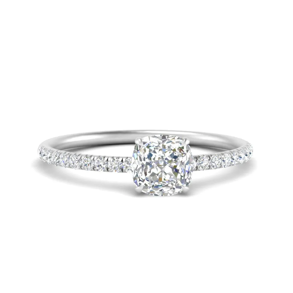 0.50- 5 Carat Lab Grown Petite Pave Engagement Ring IGI Certified 14K Gold