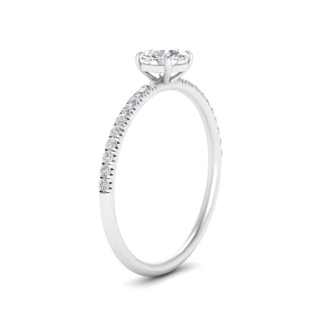 0.50- 5 Carat Lab Grown Petite Pave Engagement Ring IGI Certified 14K Gold