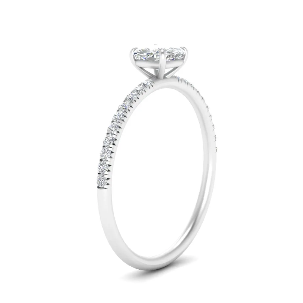 0.50- 5 Carat Lab Grown Petite Pave Engagement Ring IGI Certified 14K Gold