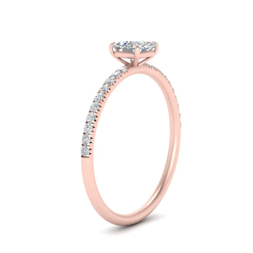 0.50- 5 Carat Lab Grown Petite Pave Engagement Ring IGI Certified 14K Gold
