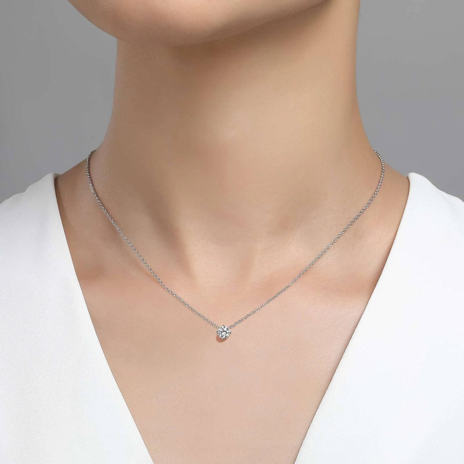0.50 CTW Solitaire Necklace N0172CLP20
