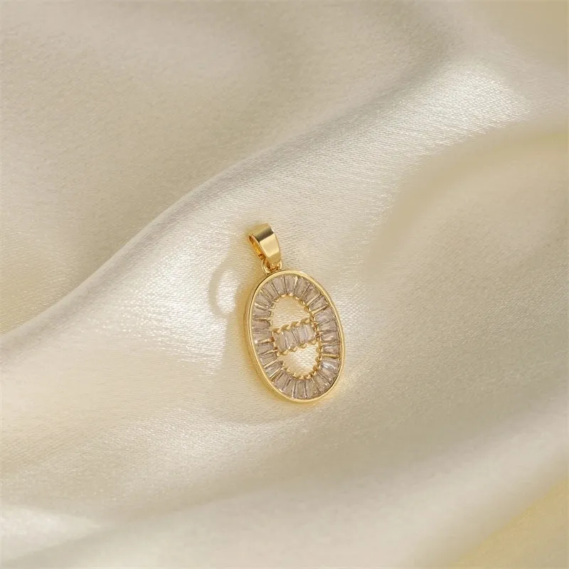 1 PCS/Package Hole 10mm  Copper Zircon 18K Gold Plated Heart Shape Snowflake Pendant