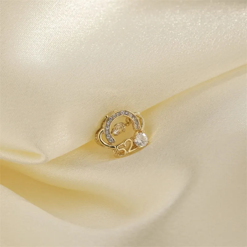 1 PCS/Package Hole 10mm  Copper Zircon 18K Gold Plated Heart Shape Snowflake Pendant