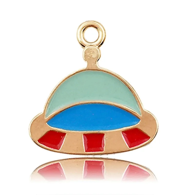 1 Piece 14*28mm Alloy Zircon Astronaut Rocket Polished Pendant