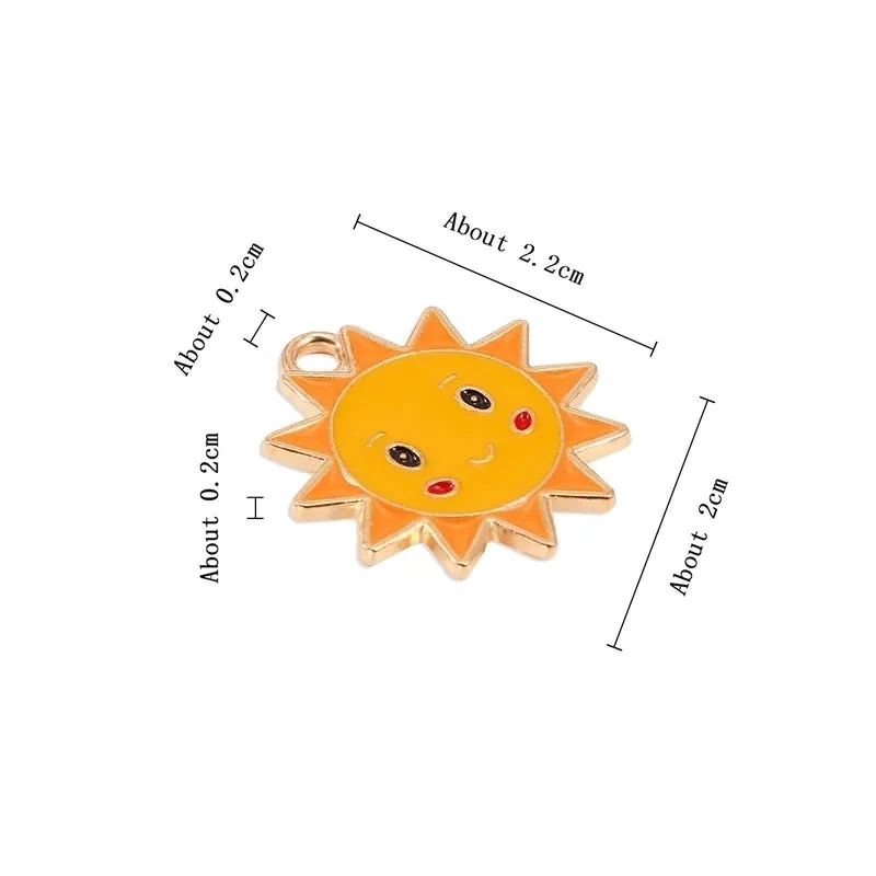 1 Piece 20 * 22mm Hole 2~2.9mm Alloy Sun Pendant