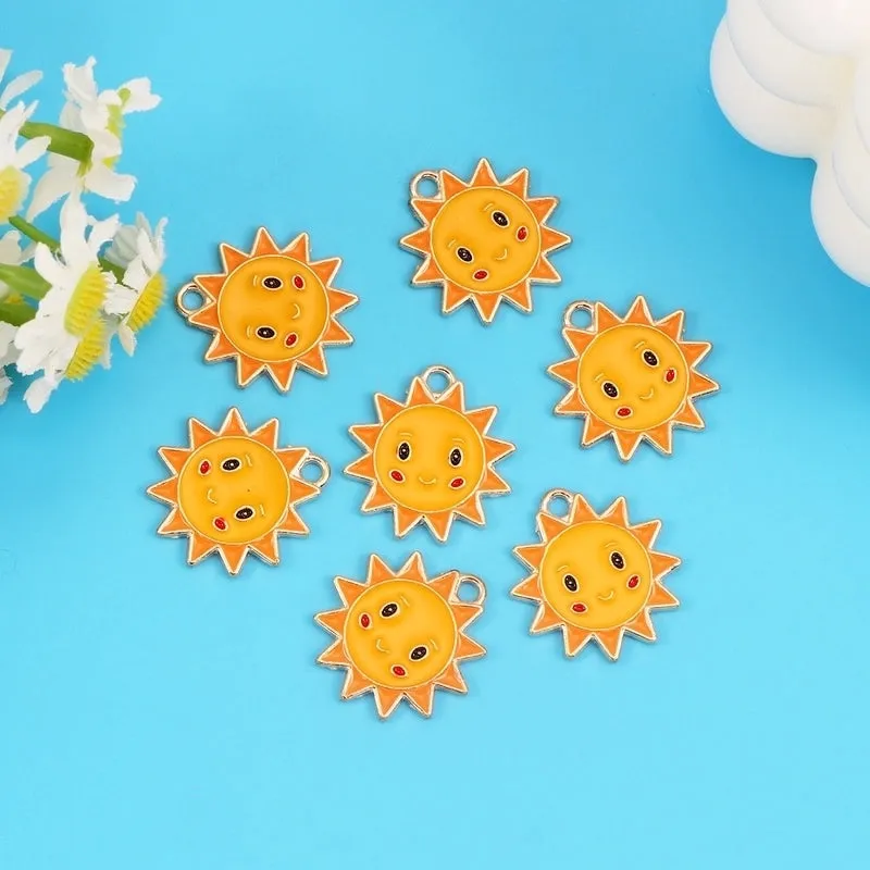 1 Piece 20 * 22mm Hole 2~2.9mm Alloy Sun Pendant