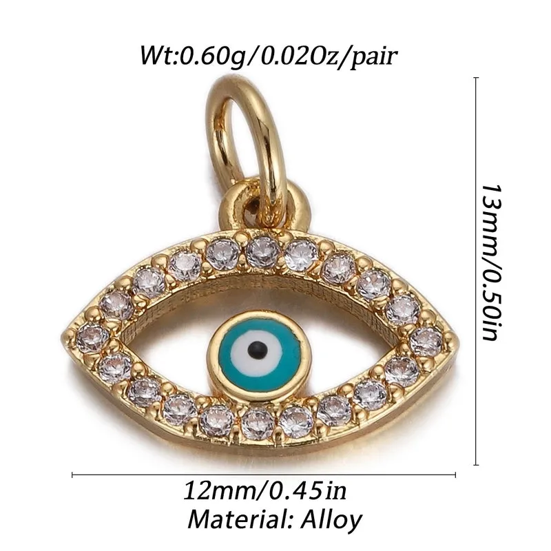 1 Piece 20*18mm 23*16mm 46 4cm Copper Gold Plated Devil's Eye Heart Shape Wings Pendant Chain