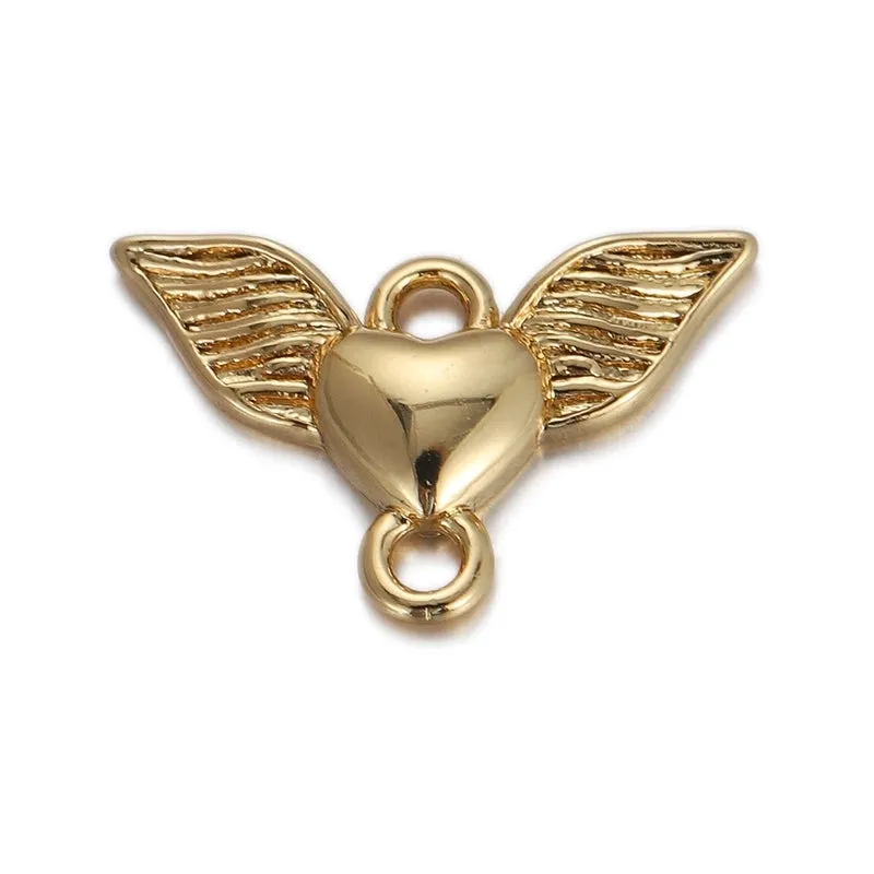 1 Piece 20*18mm 23*16mm 46 4cm Copper Gold Plated Devil's Eye Heart Shape Wings Pendant Chain