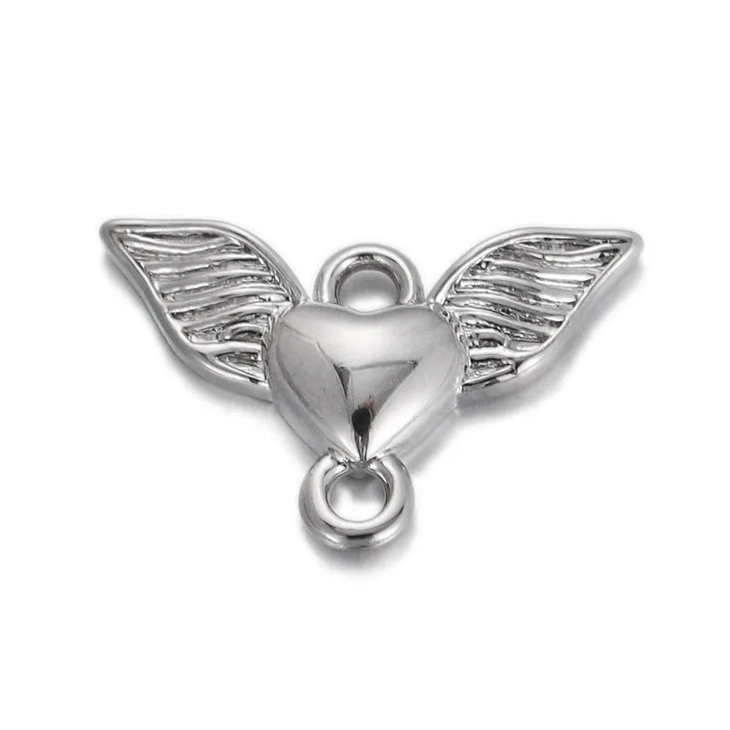 1 Piece 20*18mm 23*16mm 46 4cm Copper Gold Plated Devil's Eye Heart Shape Wings Pendant Chain