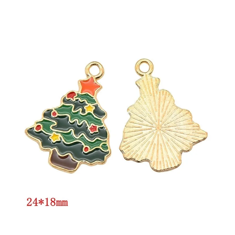 1 Piece Alloy Christmas Tree Santa Claus Christmas Socks Pendant