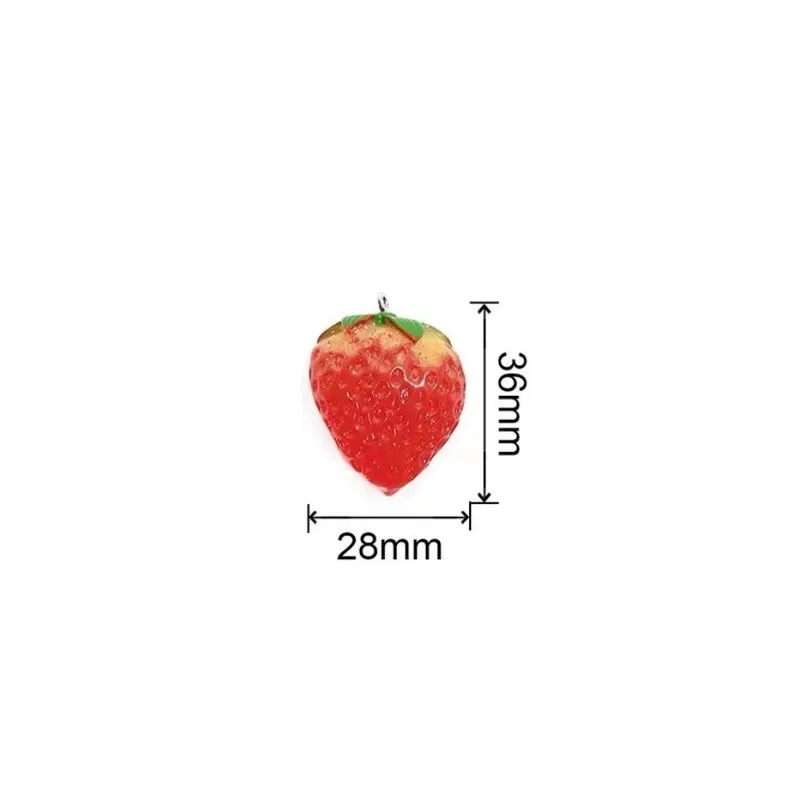 1 Piece Resin Strawberry Pendant