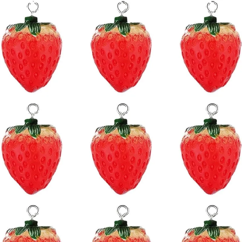 1 Piece Resin Strawberry Pendant