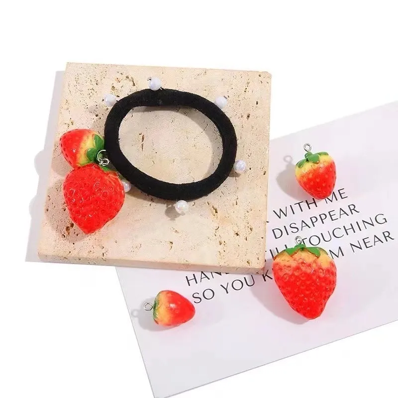 1 Piece Resin Strawberry Pendant