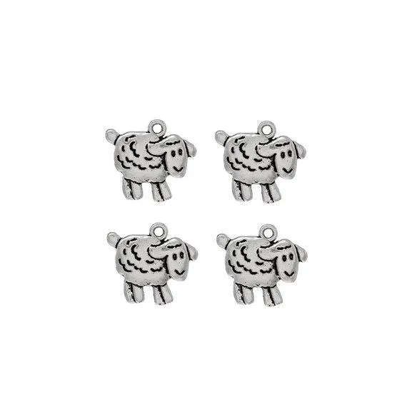 10 Pcs Tibetan Silver Cute Sheep Lamb Farm Animal 17X18mm Charms Pendants