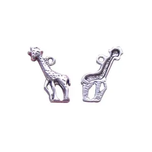 10 Pcs Tibetan Silver Giraffe Cute Wild Animal 22X10mm Charms Pendants