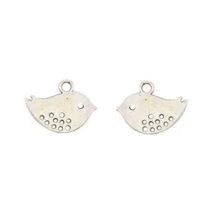 10 Pcs Tibetan Silver Tweet Bird Cute 14mm x 16mm Charms Pendants