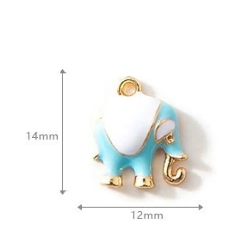 10 PCS/Package Alloy Elephant Pendant