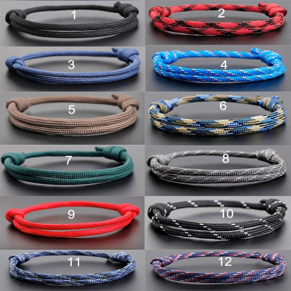 12 colors Minimalist Rope Bracelets Men Women Handmade Adjustable black Bracelet Couple Braclet Best Friend Gift