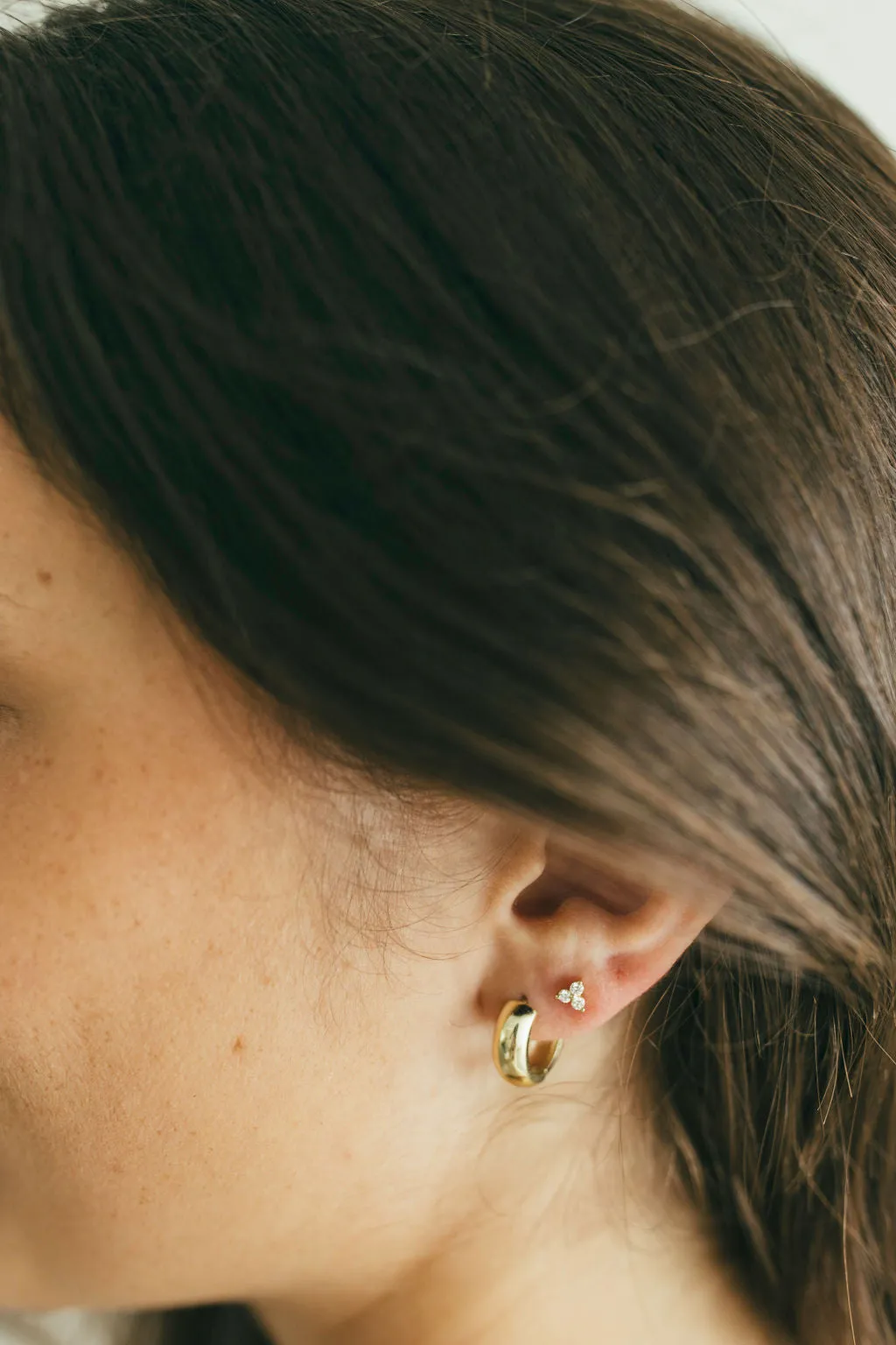 14 Karat Gold and Diamond Trio Studs