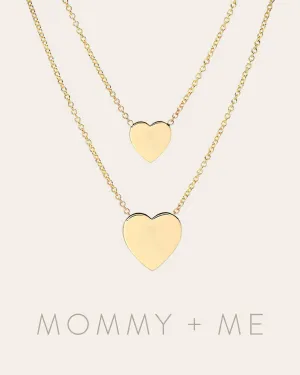 14K Gold Heart Necklaces - Mommy   Me