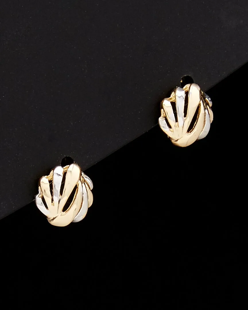 14K Italian Gold Two-Tone Studs