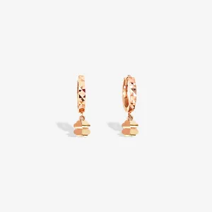 14k Rose Gold Mini Four Leaf Clover Charm Earrings
