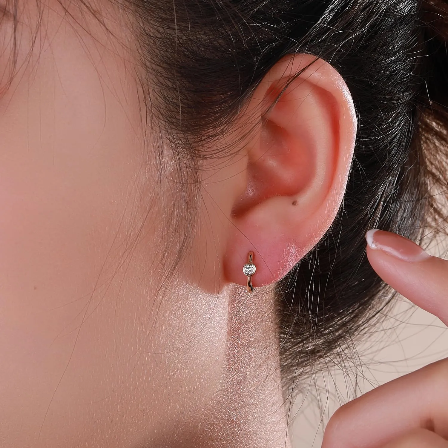 14k Solid Gold Diamond Earrings Series,DEF VS~VVS, No fading, No allergies, Non gold-plating,Lab grown Diamond