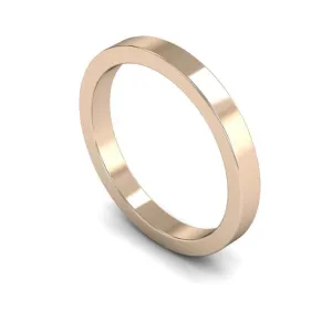 18ct Rose Gold Medium Weight Flat 2mm Wedding Ring