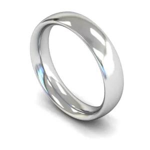 18ct White Gold Heavy Weight Traditional Court 5mm Wedding Ring