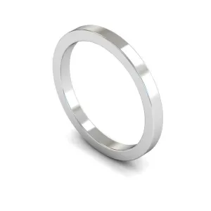 18ct White Gold Medium Weight Flat 2.5mm Wedding Ring