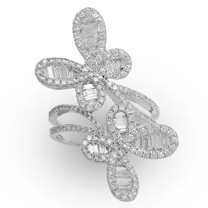 18Kt Butterfly Baguette Diamond Ring