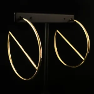 1920s Large Gold Minimalist Hoops Earrings - Glam