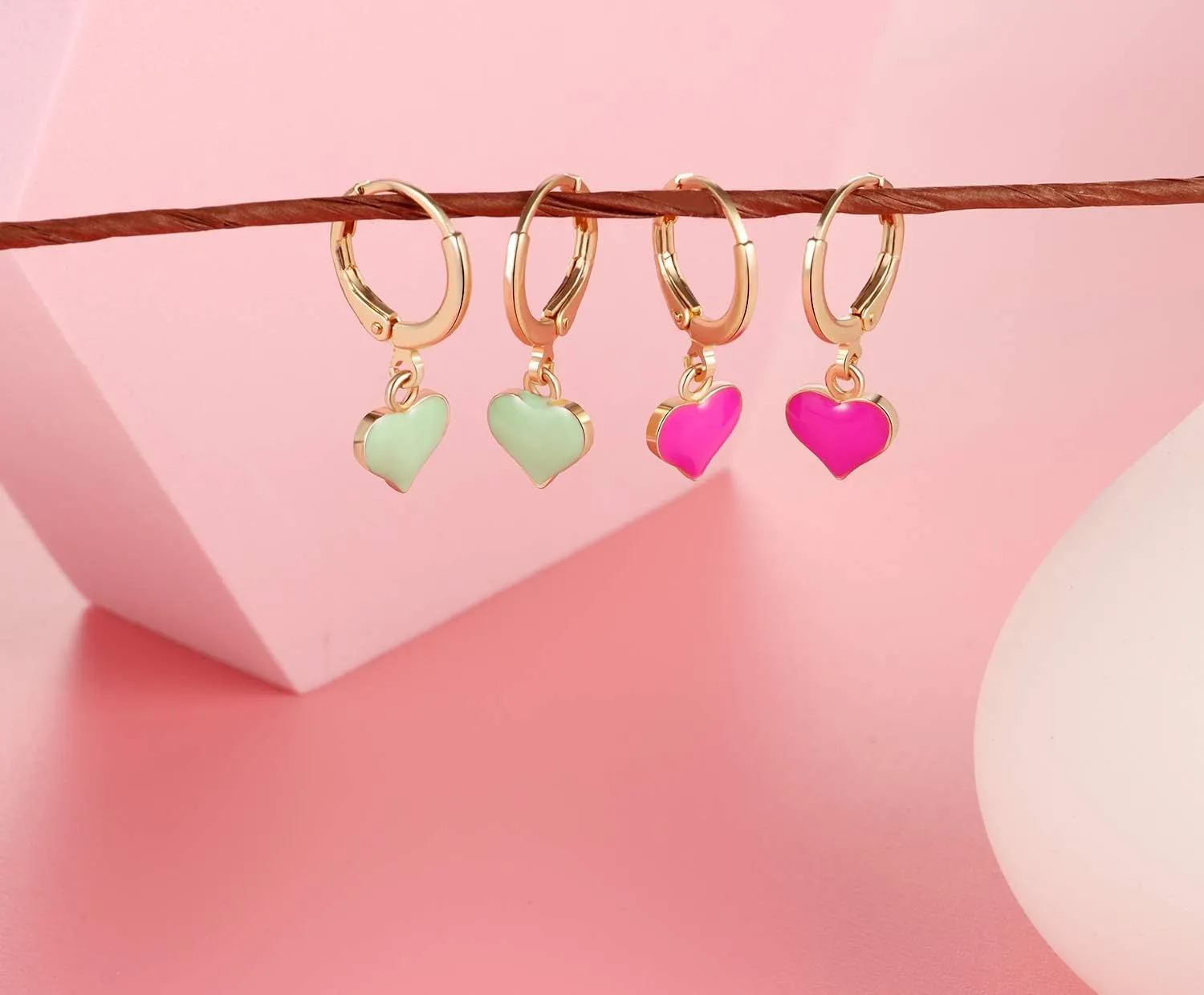 20 Pairs Hypoallergenic Earrings for Girls- Cute Dangle Earrings with Mini Hoop Earrings for Teen Girls