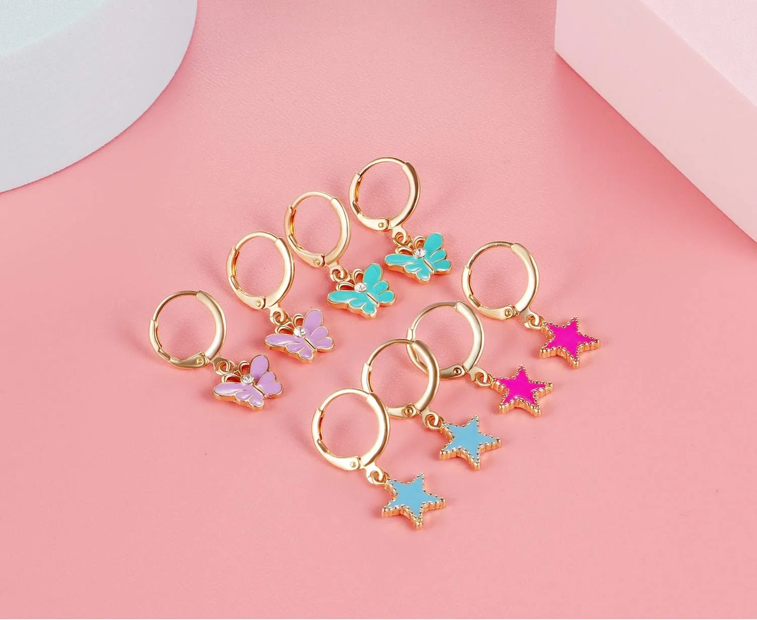 20 Pairs Hypoallergenic Earrings for Girls- Cute Dangle Earrings with Mini Hoop Earrings for Teen Girls