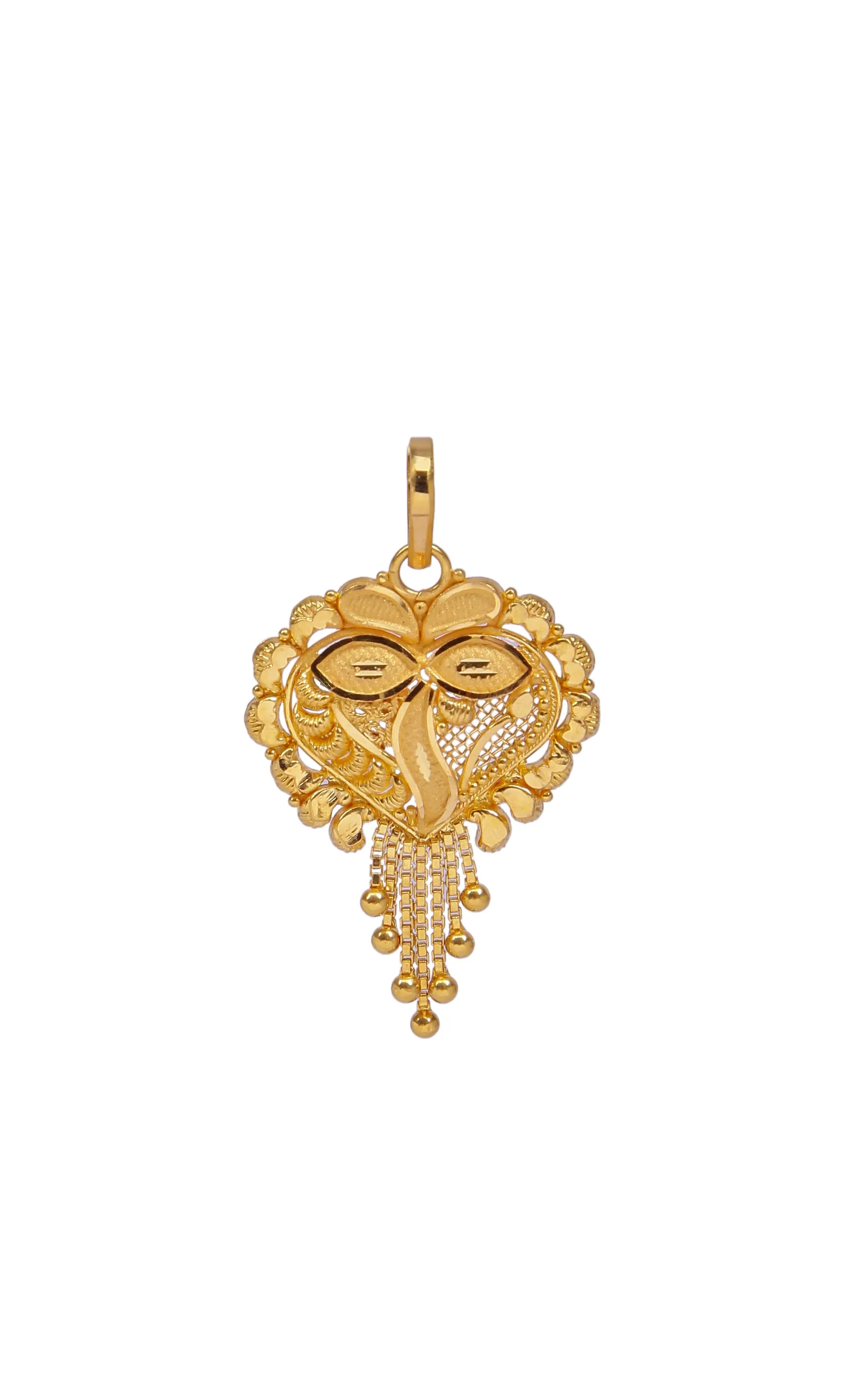 22 KT Designer Gold Heart Shaped Pendant (D135)