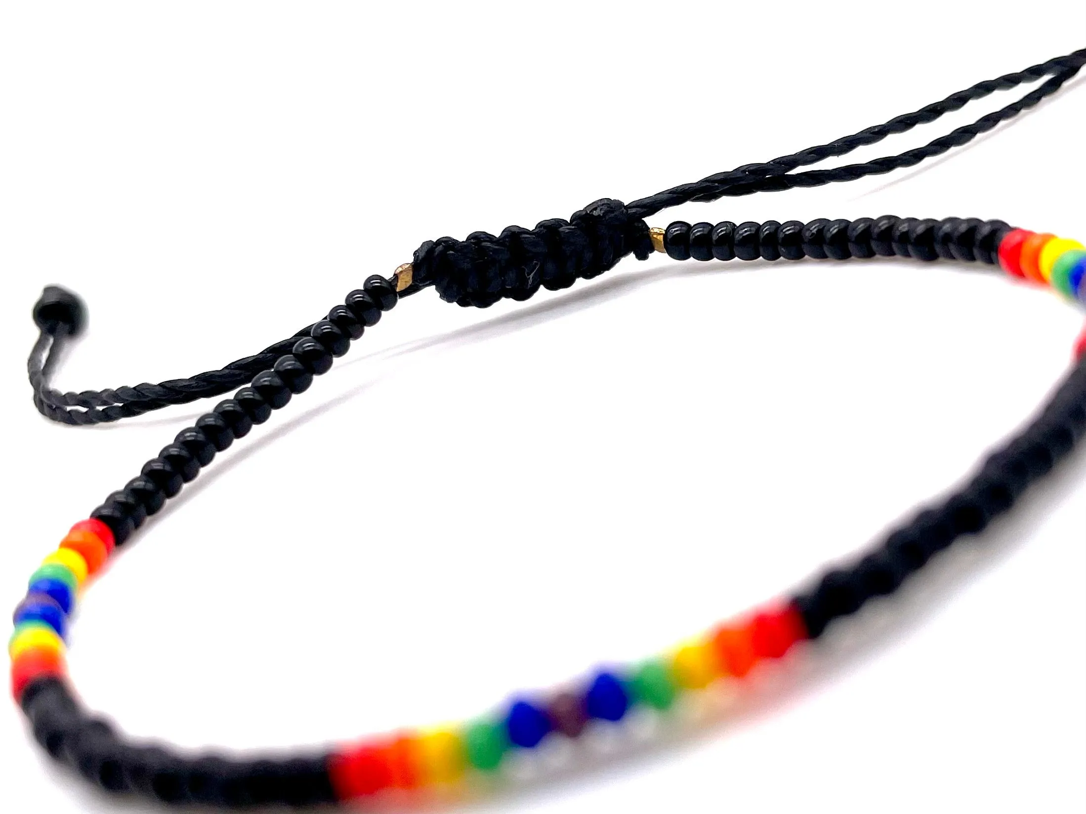 3-PACK Rainbow Aztec w/ Black Adjustable Bracelets