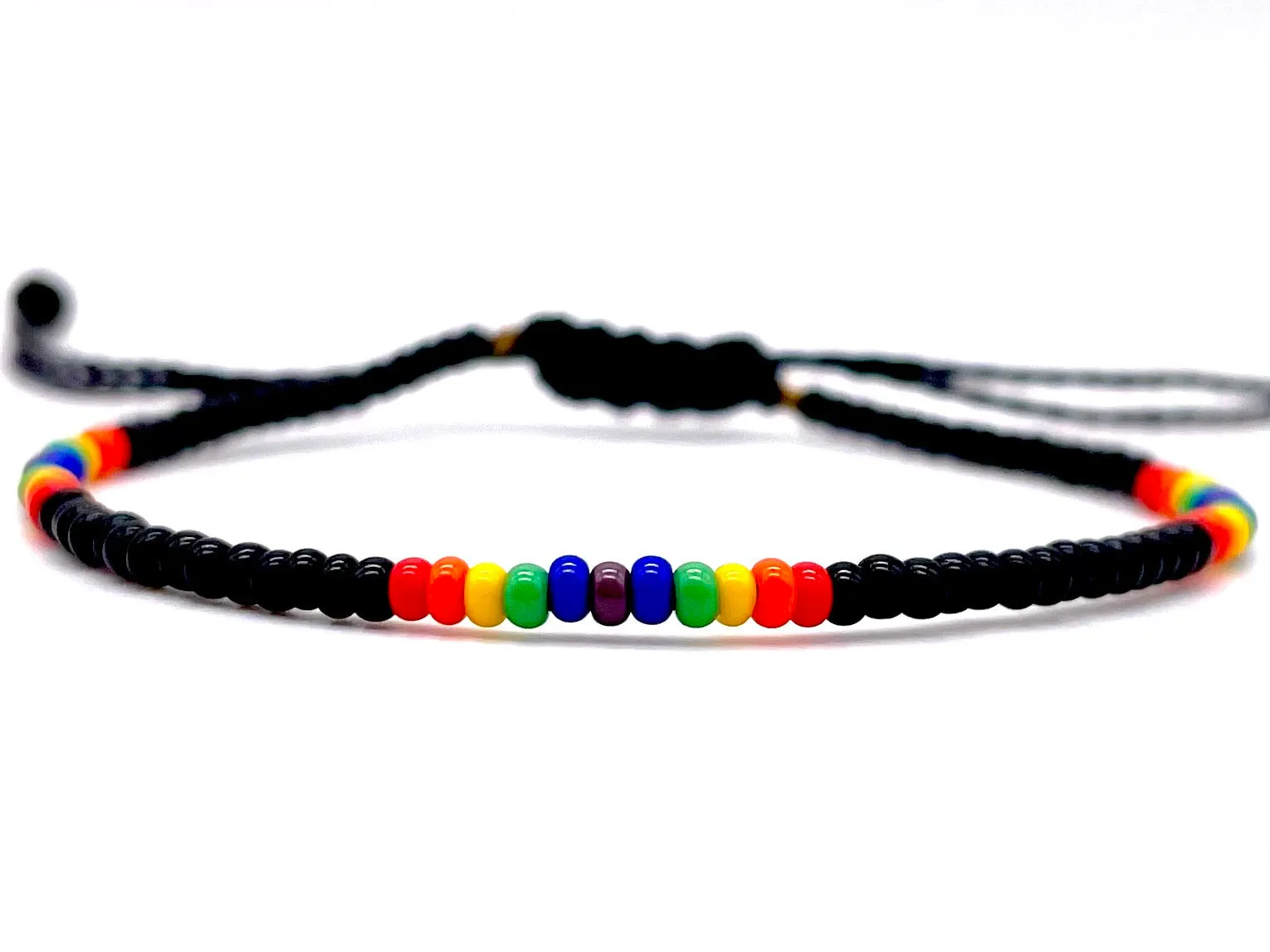 3-PACK Rainbow Aztec w/ Black Adjustable Bracelets