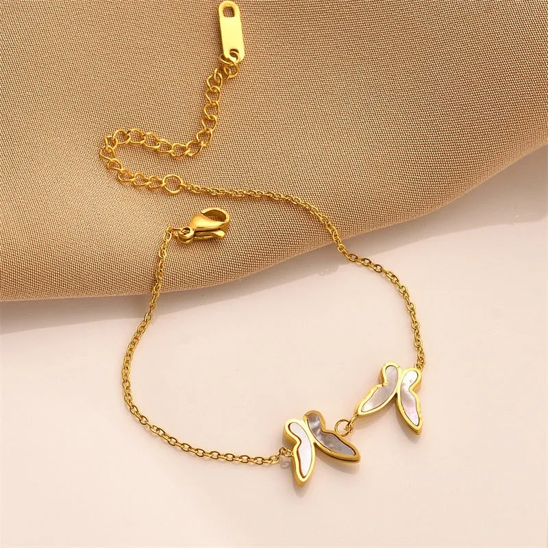 316L Stainless Steel Butterfly Bracelet For Women