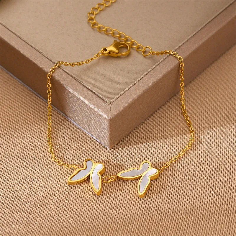 316L Stainless Steel Butterfly Bracelet For Women